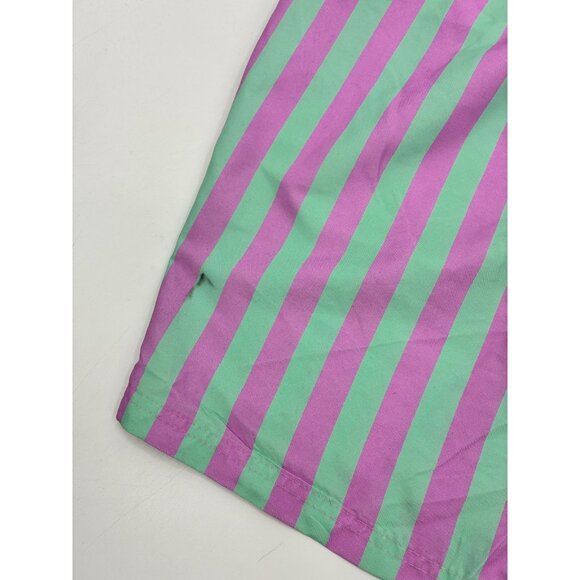 Mad Engine Mens Swim Trunks Size 2XL Pink Blue Stripe Summer Beachwear - Picture 5 of 6